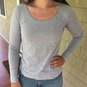 Lands’ End Grey Scoop Neck Tee Shirt